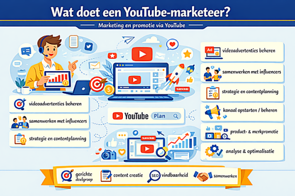 Alles over het beroep YouTube-marketeer Wat doet een YouTube-marketeer